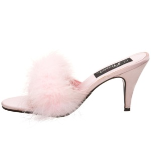 Pink 8 cm AMOUR-03 piume di marabu Mules Scarpe