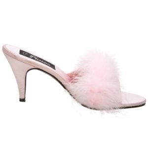 Pink 8 cm AMOUR-03 piume di marabu Mules Scarpe