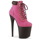 Pink Faux Suede 20 cm FLAMINGO-800TL pleaser ankle boots platform