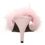 Pink Feathers 8 cm AMOUR-03 High Women Mules Shoes for Men