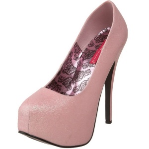 Pink Glitter 14,5 cm Burlesque TEEZE-31G Platform Pumps Shoes