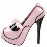 Pink Shiny 14,5 cm Burlesque BORDELLO TEEZE-01 Platform Pumps