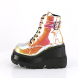 Pink glitter 11,5 cm SHAKER-52 lolita ankle boots wedge platform