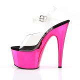 Pink rosso cromato 18 cm Pleaser ADORE-708 scarpe da pole dance