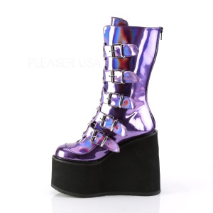 Porpora Ologramma 14 cm SWING-230 stivali cyberpunk con plateau