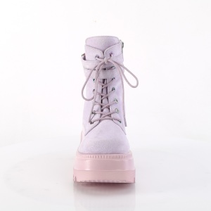 Porpora suede 11,5 cm SHAKER-52 demoniacult stivaletti con zeppa e plateau