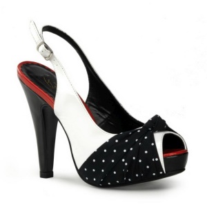 Punti Bianchi 12 cm retro vintage BETTIE-09 Plateau Scarpe Dcollet