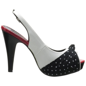 Punti Bianchi 12 cm retro vintage BETTIE-09 Plateau Scarpe Dcollet