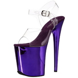 Purple 20 cm FLAMINGO-808 Chrome Platform High Heels