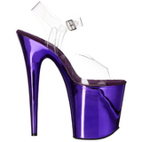 Purple 20 cm FLAMINGO-808 Chrome Platform High Heels