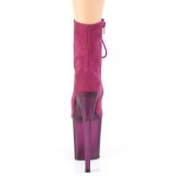 Purple Faux Suede 20 cm FLAMINGO-1020FST Exotic pole dance ankle boots