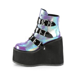 Purple glitter 14 cm SWING-105 lolita ankle boots wedge platform