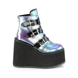 Purple glitter 14 cm SWING-105 lolita ankle boots wedge platform