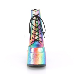 Rainbow 13 cm DemoniaCult CAMEL-203 chunky goth ankle boots