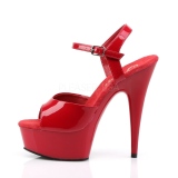 Red 15 cm DELIGHT-609 platform pleaser high heels shoes