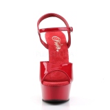 Red 15 cm DELIGHT-609 platform pleaser high heels shoes