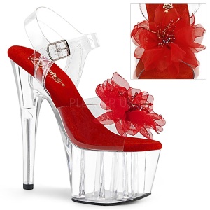 Red 18 cm ADORE-708BFL platform pleaser sandals