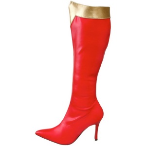 Red 9,5 cm WONDER-130 Women Knee High Boots