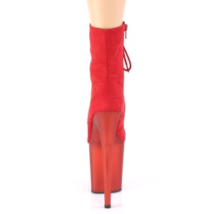 Red Faux Suede 20 cm FLAMINGO-1020FST Exotic pole dance ankle boots