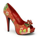 Red Floral 13 cm LOLITA-11 Womens Shoes with High Heels