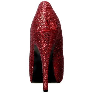 Red Glitter 14,5 cm Burlesque TEEZE-06GW mens pumps for wide feets