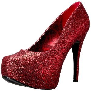 Red Glitter 14,5 cm Burlesque TEEZE-06GW mens pumps for wide feets