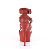 Red Leatherette 15 cm DELIGHT-658 pleaser shoes with high heels