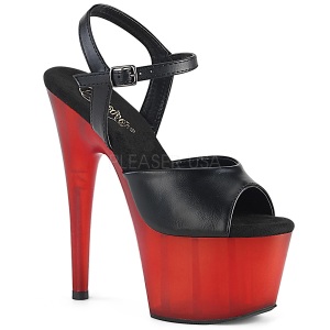 Red Leatherette 18 cm ADORE-709T platform pleaser sandals