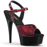 Red Patent 15 cm DELIGHT-609SP platform pleaser sandals