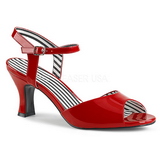 Red Patent 7,5 cm JENNA-09 big size sandals womens