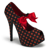 Red Points 14,5 cm Burlesque TEEZE-25 Black Platform Pumps Shoes
