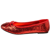 Red STAR-16G glitter flat ballerinas womens shoes