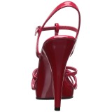 Red Shiny 12 cm FLAIR-420 Womens High Heel Sandals