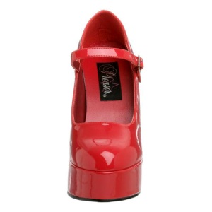 Red Shiny 13 cm DOLLY-50 Mary Jane Platform Pumps