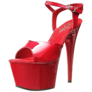 Red Shiny 18 cm ADORE-709 High Heels Platform