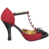Red Suede 10 cm SMITTEN-10 Rockabilly Pumps with low heels