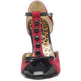 Red Suede 10 cm SMITTEN-10 Rockabilly Pumps with low heels