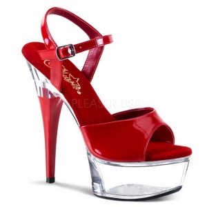 Red Transparent 15 cm CAPTIVA-609 High Heels Platform