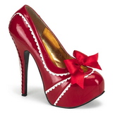 Red Varnish 14,5 cm Burlesque TEEZE-14 Womens Shoes with High Heels