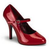 Red Varnished 12 cm rockabilly TEMPT-35 Pumps with low heels