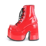 Red Vegan 13 cm CAMEL-203 chunky demonia ankle boots platform