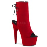Red faux suede 18 cm ADORE-1018FS Pole dancing ankle boots