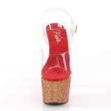 Red glitter 18 cm Pleaser ADORE-708OMBRE Pole dancing high heels shoes