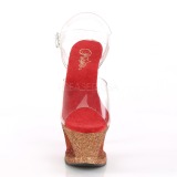 Red glitter 18 cm Pleaser MOON-708OMBRE Pole dancing high heels shoes
