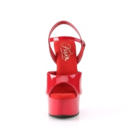 Red sandals platform 15 cm GLEAM-609 pleaser high heels sandals