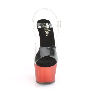 Red transparent 18 cm ADORE-708T Exotic stripper high heel shoes