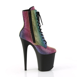 Rhinestones ankle boots platform 20 cm FLAMINGO-1020RS2 pleaser high heels ankle boots