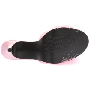 Rosa 10 cm CLASSIQUE-01F ciabatta donna con piume di marabu