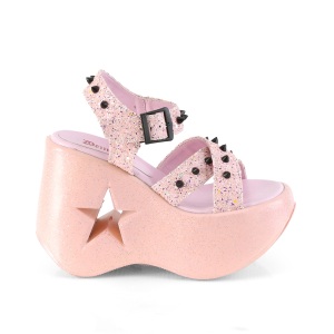 Rosa 13 cm DemoniaCult DYNAMITE-02 scarpe lolita sandali con zeppa