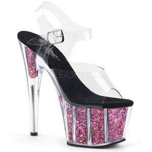 Rosa 18 cm ADORE-708CG scintillare plateau sandali donna con tacco